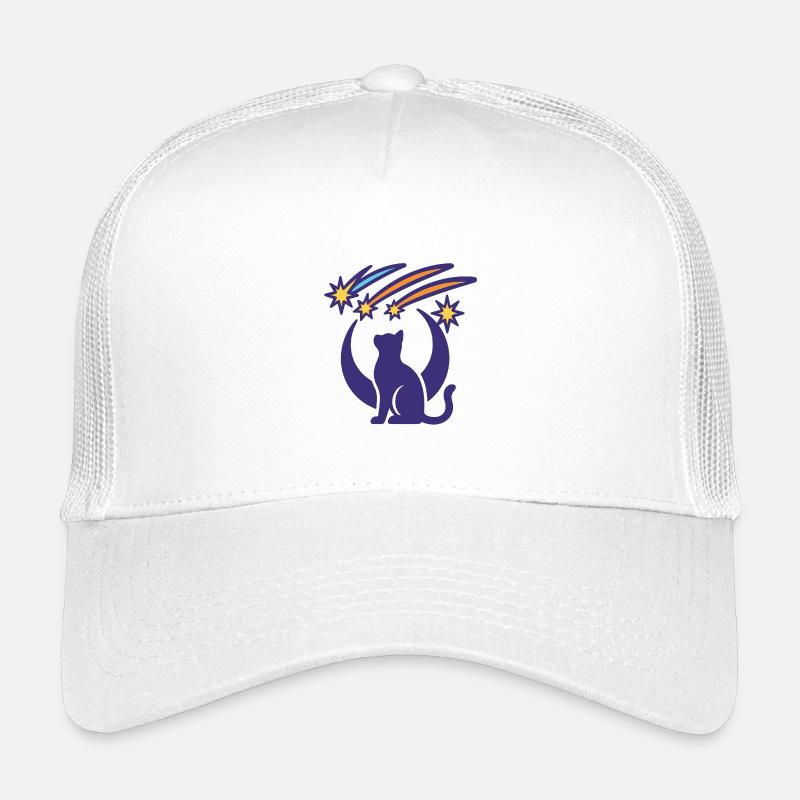 Katze und Sternschnuppen - Kinder Trucker-Cap - Weiß