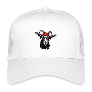 Switzerland Geissbock black - Kinder Trucker-Cap - Weiß - Vorne