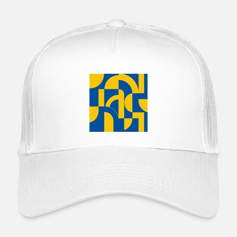 Design abstrait bleu-jaune Casquette trucker enfant