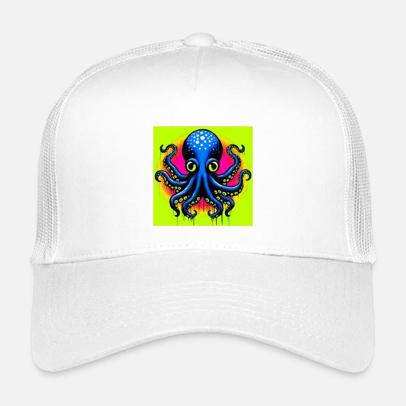 Krake - Kinder Trucker-Cap - Weiß