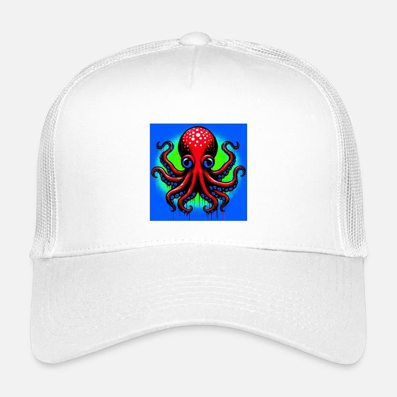 Krake - Kinder Trucker-Cap - Weiß