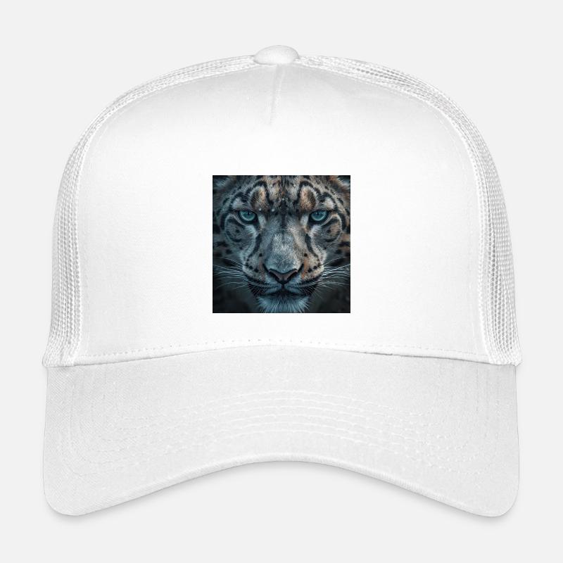 Frostiges Leopardenportrait - Kinder Trucker-Cap - Weiß