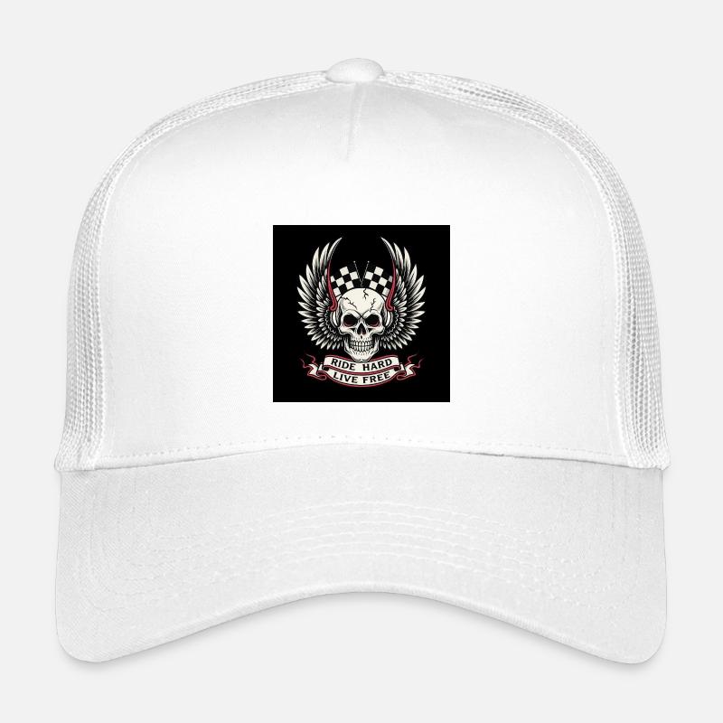 Conception de crâne gratuite en direct - Casquette trucker enfant - blanc