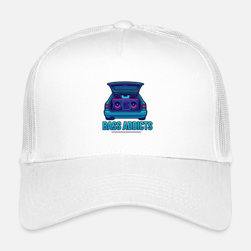 Retro Ghettoblaster Bass Addicts Design - Kinder Trucker-Cap - Weiß