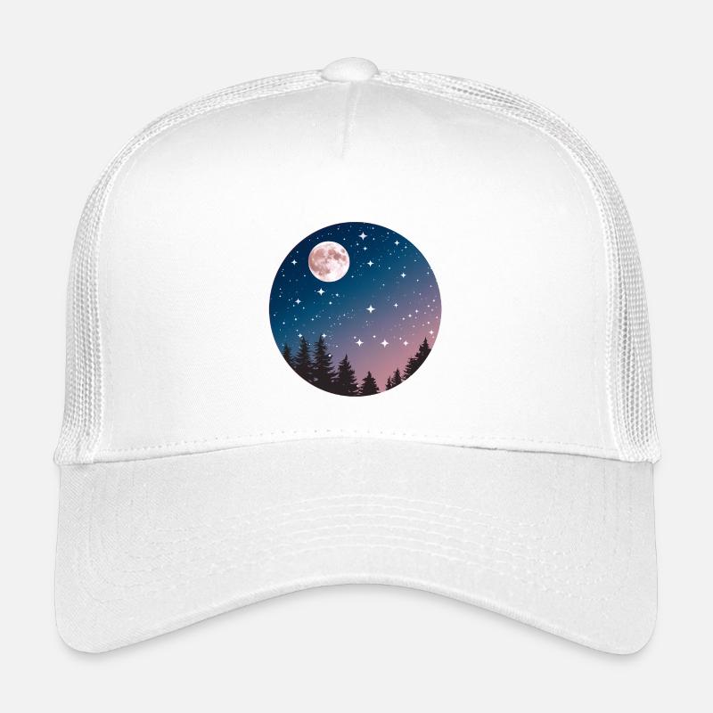 Mondschein Nachthimmel Baum Silhouette Kinder Trucker-Cap
