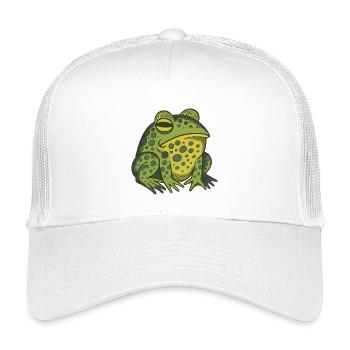 Illustration fantaisiste de grenouille verte - Casquette trucker enfant - blanc - Devant