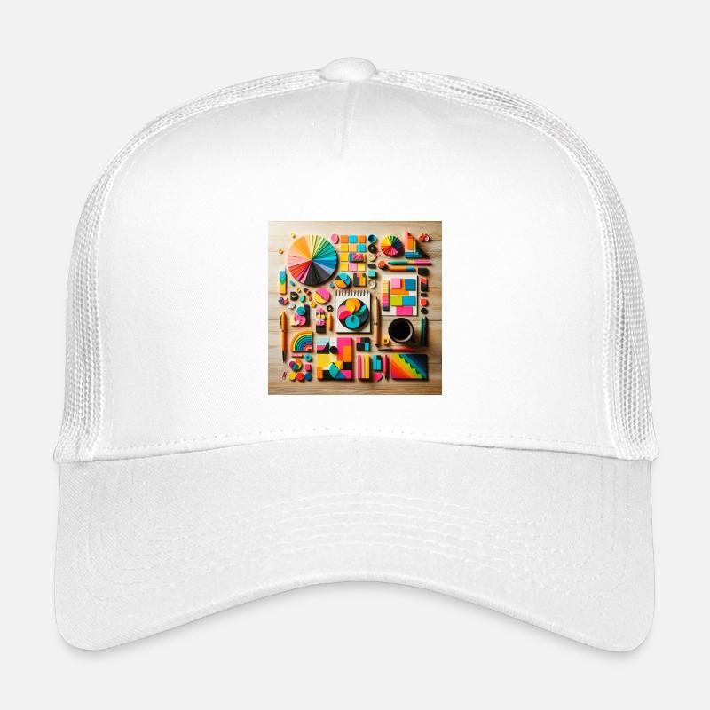 Composition abstraite de formes colorées Casquette trucker enfant