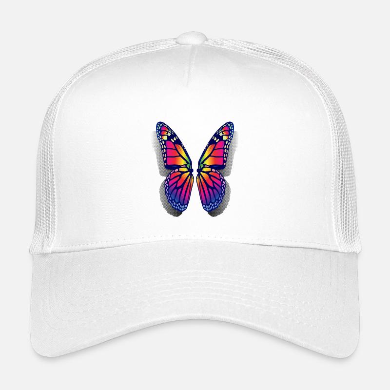 Regenbogen-Schmetterlingsflügel - Kinder Trucker-Cap - Weiß