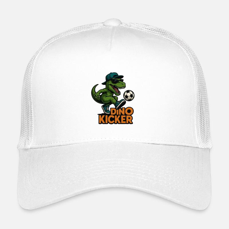Fußball Dino - Kinder Trucker-Cap - Weiß
