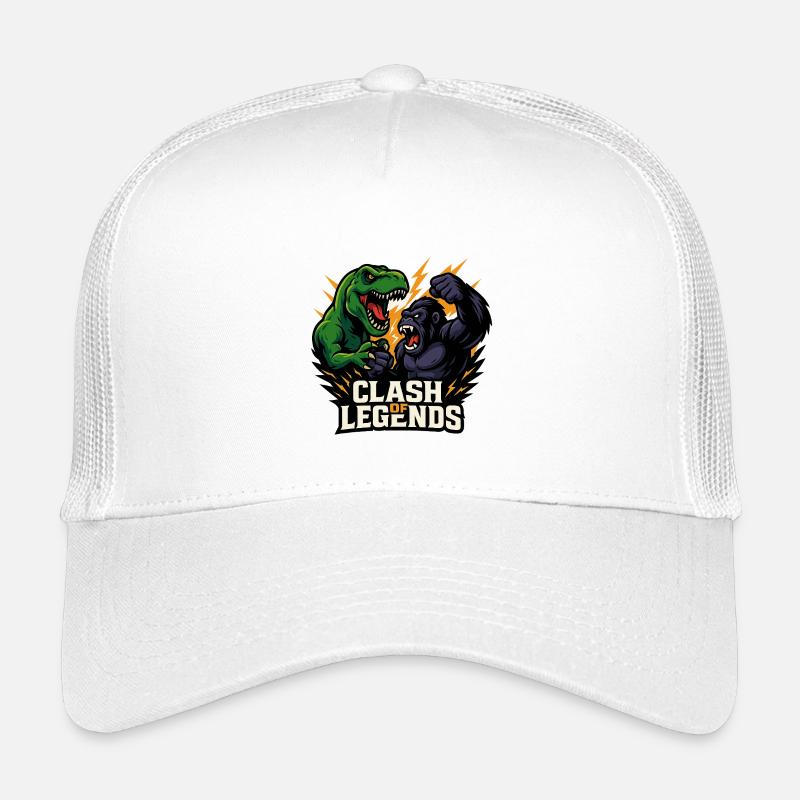 Dino gegen Gorilla - Kinder Trucker-Cap - Weiß