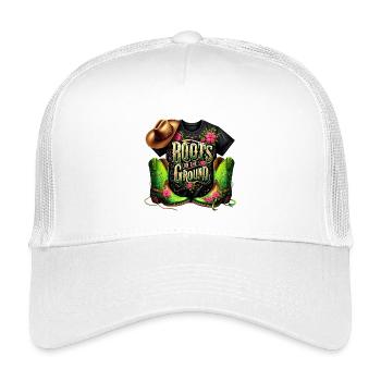 Floral Western Boots - Kids’ Trucker Cap - white - Front