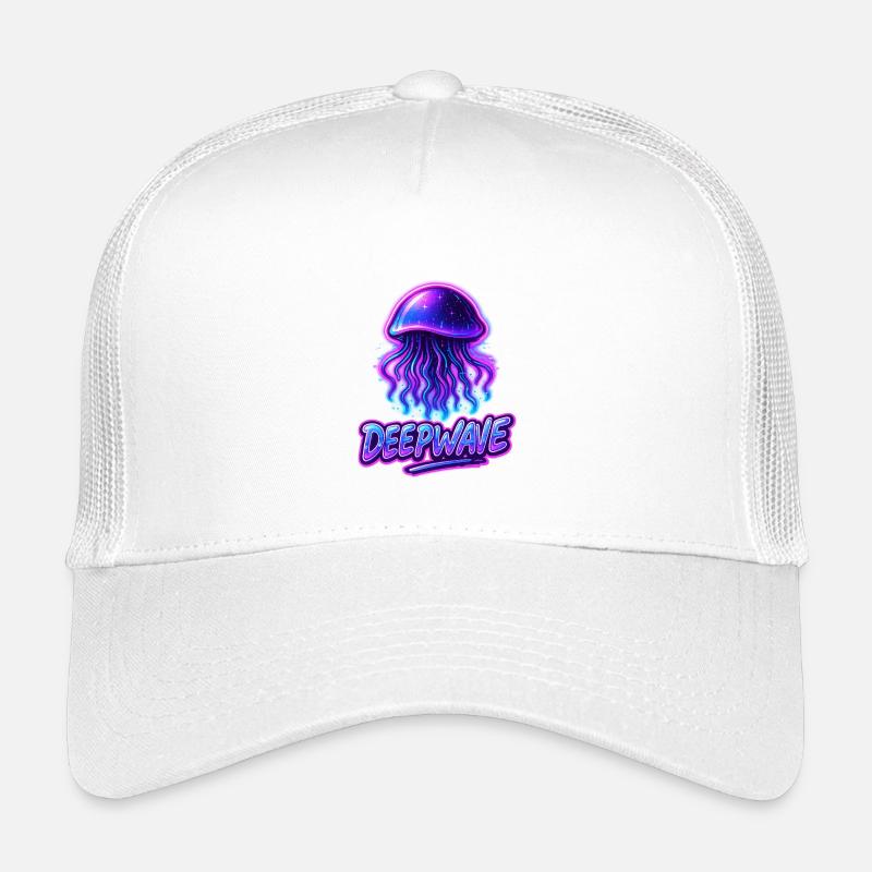 Neon Jellyfish Deepwave Design Kids’ Trucker Cap