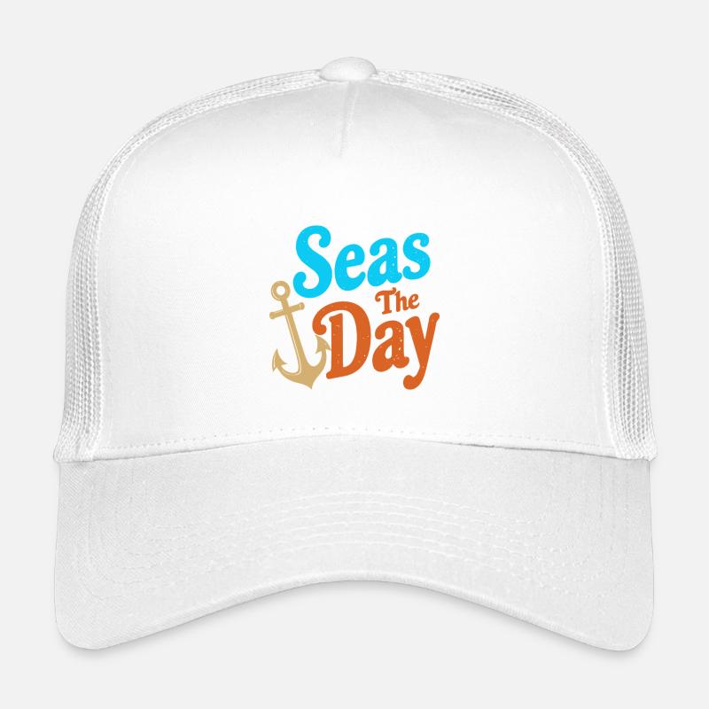 Seas The Day - Anchor Symbol Kids’ Trucker Cap