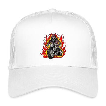 Skeleton Motorcyclist - Kids’ Trucker Cap - white - Front