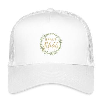 Elegantes "Braut Mädels"-Design mit Lorbeerkranz - Kinder Trucker-Cap - Weiß - Vorne