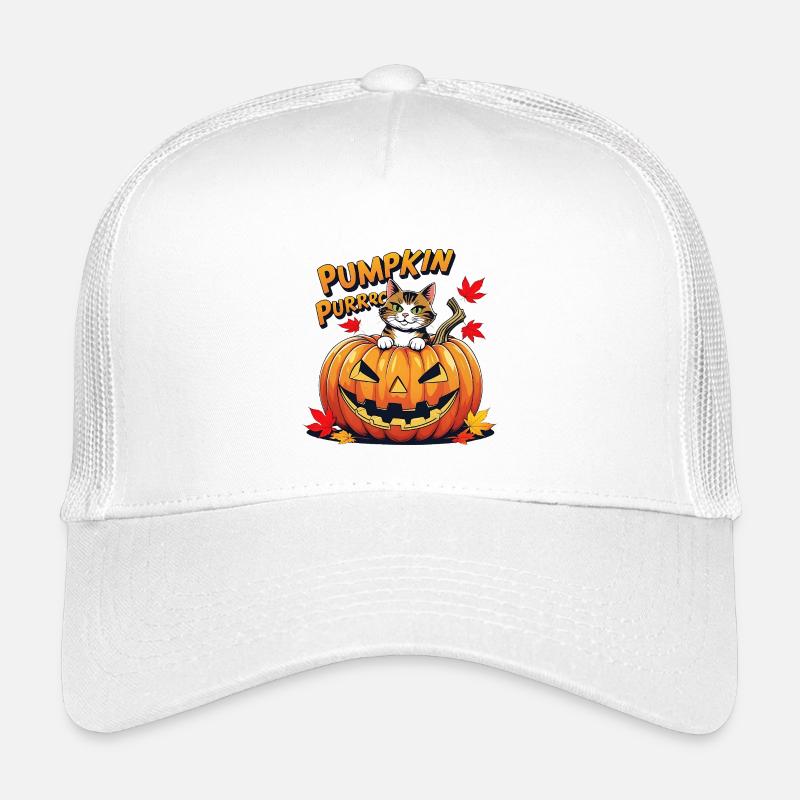 Conception de citrouille d’Halloween pour chat Casquette trucker enfant