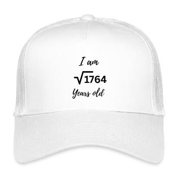 "I Am 42 Years Old – Nerdy Birthday Root Design" - Kids’ Trucker Cap - white - Front