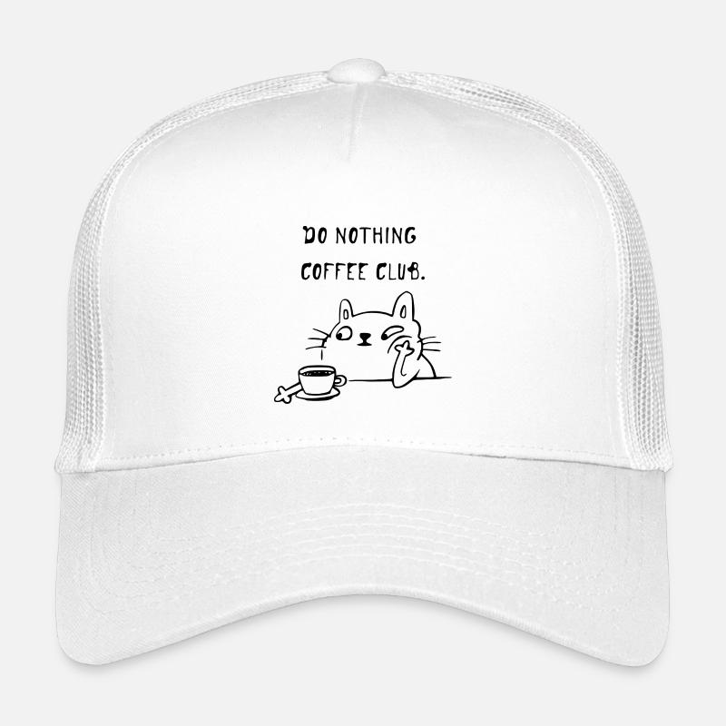 Do Nothing Coffee Club Katze - Kinder Trucker-Cap - Weiß