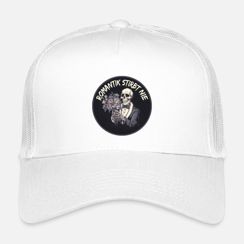 Liebe bis in den Tod – Gothic Skull Design - Kinder Trucker-Cap - Weiß