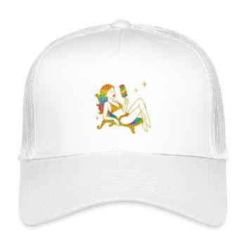 Glitzernde Einhorn-Fantasie mit Regenbogen - Kinder Trucker-Cap - Weiß - Vorne