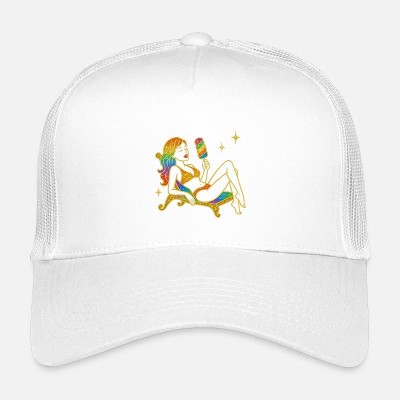 Glittering unicorn fantasy with rainbow Kids’ Trucker Cap