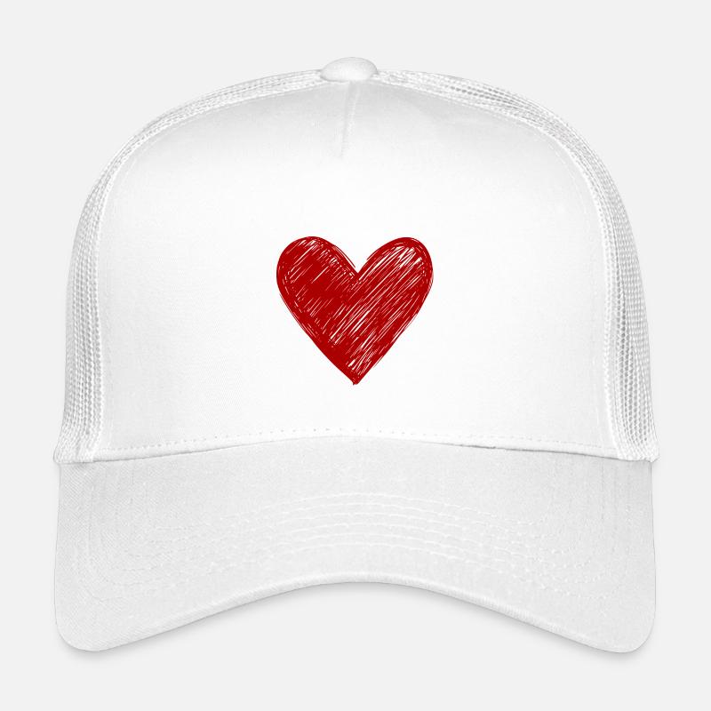 Hand-drawn heart in red Kids’ Trucker Cap
