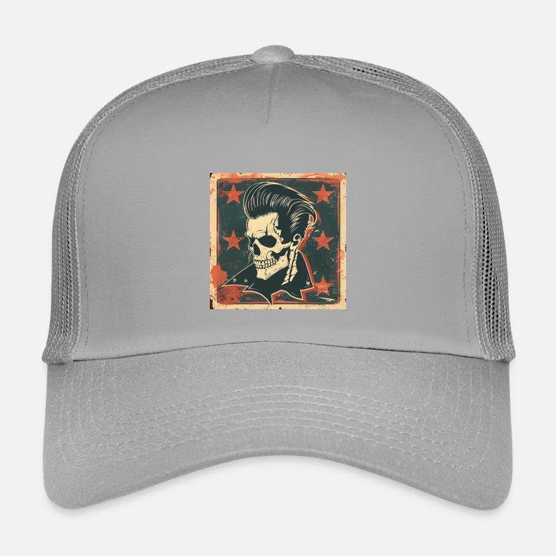 Rockabilly Rebel Skull Kids’ Trucker Cap