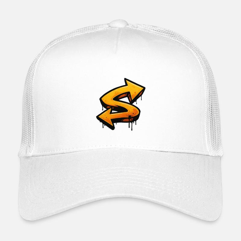 Impression graffiti avec flèches directionnelles lettre S Casquette trucker enfant