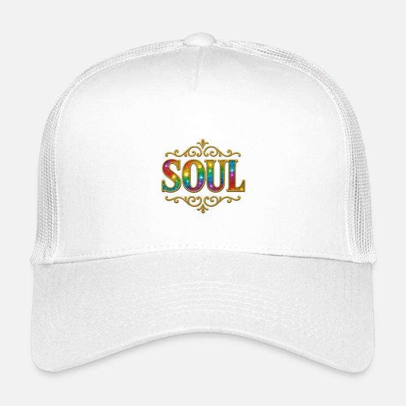 SOUL | Seele Lebensgeister im Regenbogenfarben - Kinder Trucker-Cap - Weiß