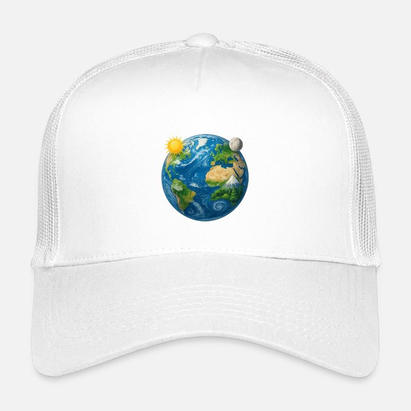Erde - Earth - Planet Erde Universum - Kinder Trucker-Cap - Weiß
