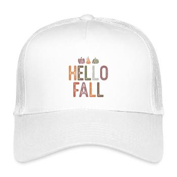 Herbstkürbisse in Pastellgrau und Orange - Kinder Trucker-Cap - Weiß - Vorne
