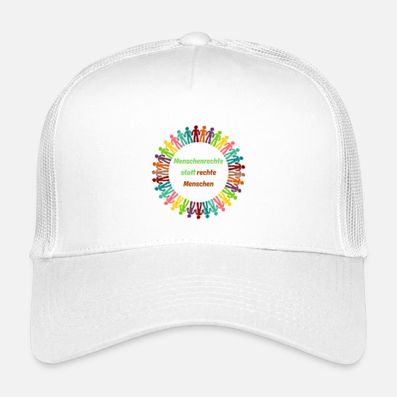 Menschenrechte statt rechte Menschen grün - Kinder Trucker-Cap - Weiß