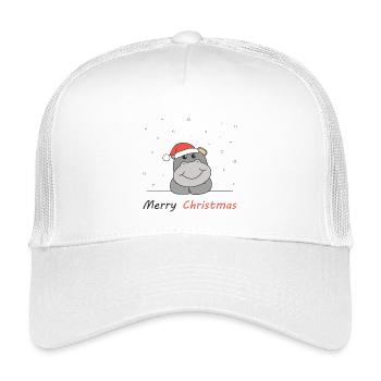 Hippo Christmas Snow Winter Animals Hippos - Kids’ Trucker Cap - white - Front