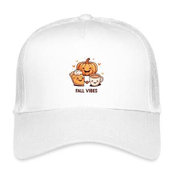 Cozy Autumn Vibes – Coffee, Pumpkin & Pie - Kinder Trucker-Cap - Weiß - Vorne