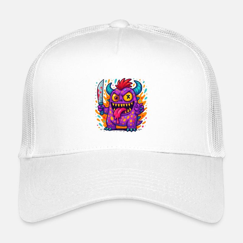 Quirky Zombie Creature Print Kids’ Trucker Cap