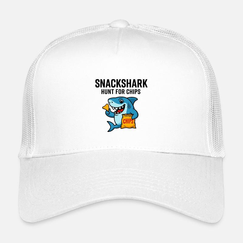 Niedlicher Haifisch mit Chips - Kinder Trucker-Cap - Weiß