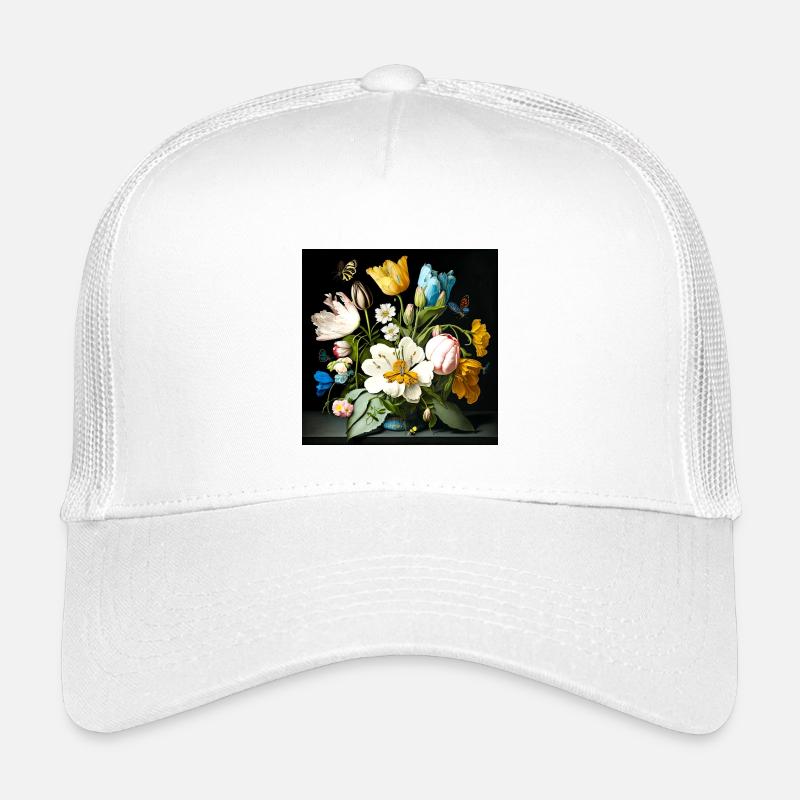Blumenmeer mit Schmetterlingen barock flämisch  Kinder Trucker-Cap