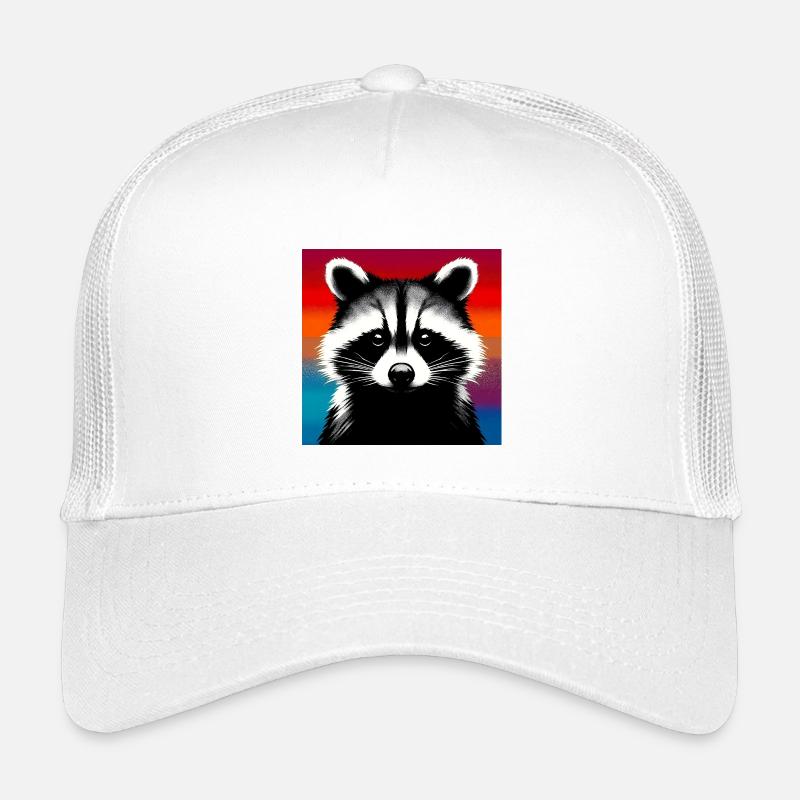 Waschbär - Kinder Trucker-Cap - Weiß