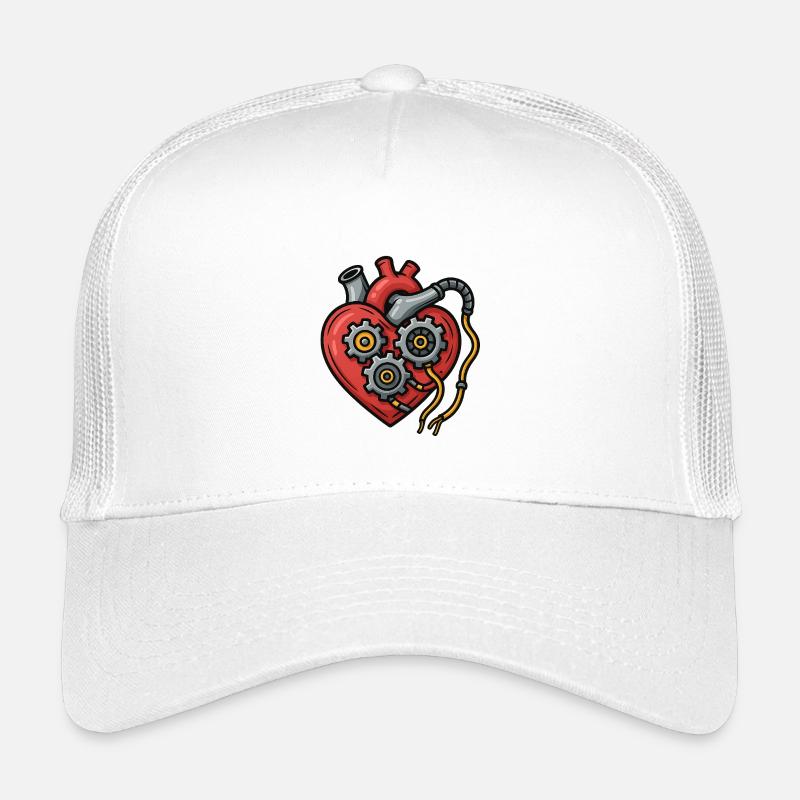 Mechanisches Herz Design - Kinder Trucker-Cap - Weiß