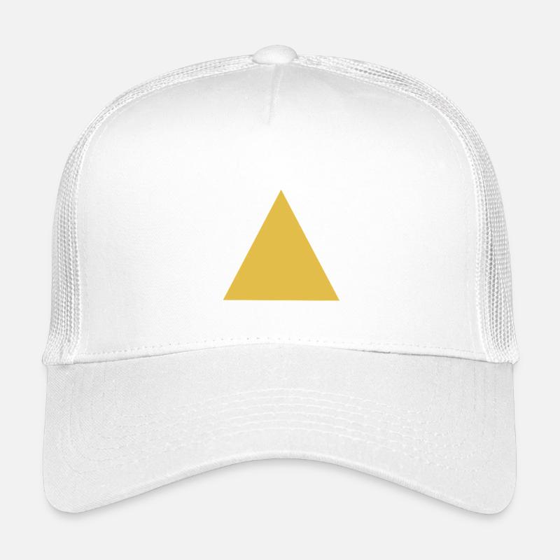 Geometrisches Dreiecksmotiv in Gold - Kinder Trucker-Cap - Weiß