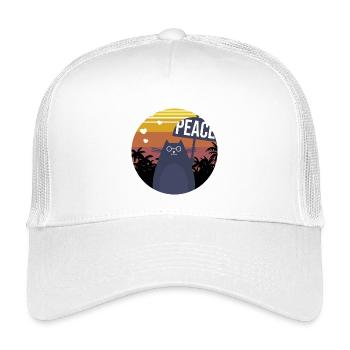 Paix pour chat - Casquette trucker enfant - blanc - Devant