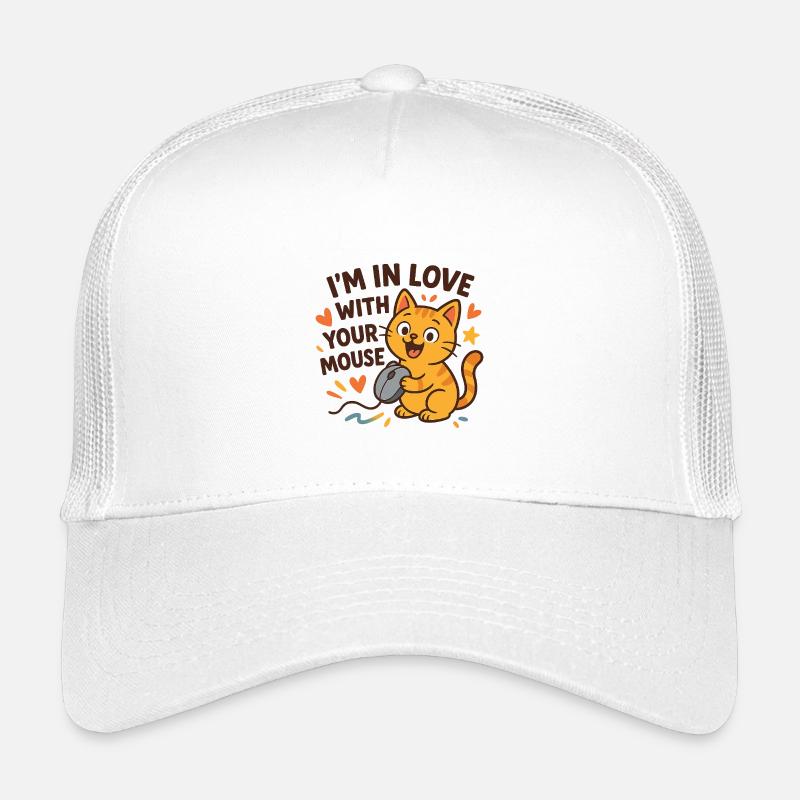 Lovely cat in love with mouse Casquette trucker enfant