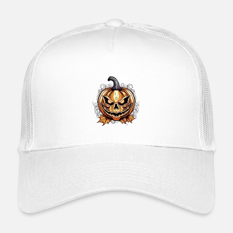 Gruseliger Halloween Kürbis mit Schädel-Design Kinder Trucker-Cap