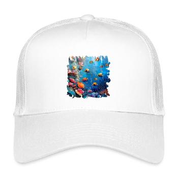 Lebendiges Korallenriff Unterwasserwelt - Kinder Trucker-Cap - Weiß - Vorne