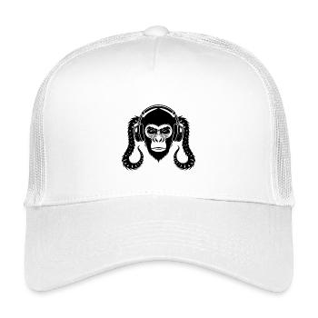 Silent Affenkopf Headphone Zen Edition Shirt - Kinder Trucker-Cap - Weiß - Vorne