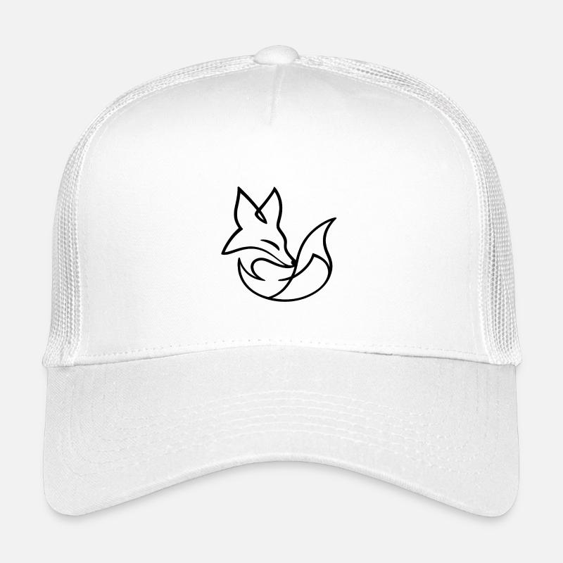 One_Line_Fuchs - Kinder Trucker-Cap - Weiß