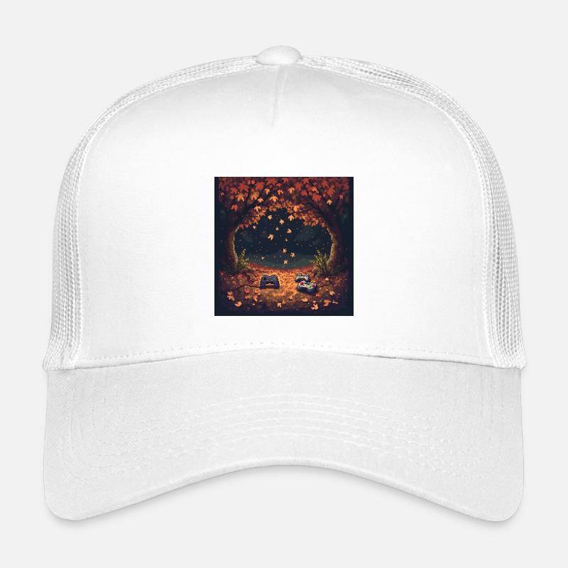 Pixel Autumn Leaves Kinder Trucker-Cap