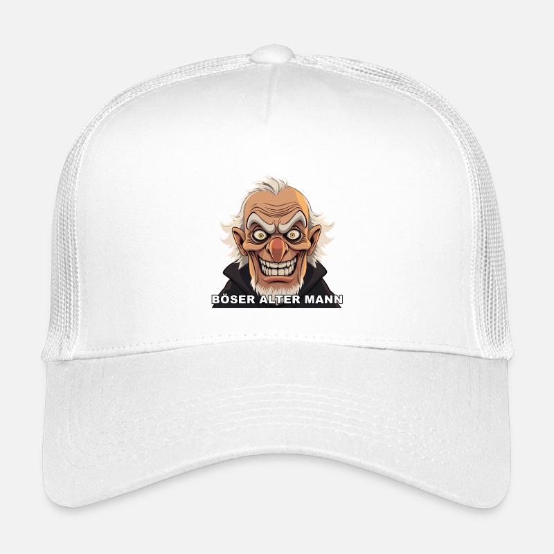 Böser Alter Mann Karikatur - Kinder Trucker-Cap - Weiß