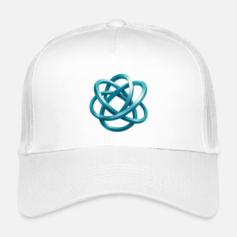 Blue braided knot design - Kids’ Trucker Cap - white