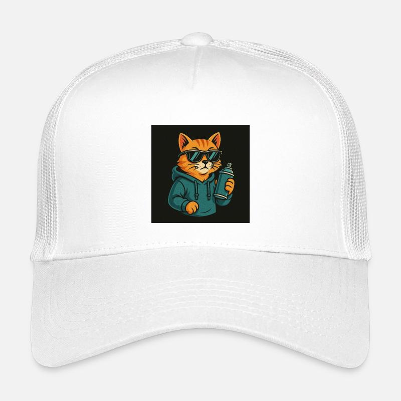 Graffiti Cat Hoodie Spray Can Kids’ Trucker Cap